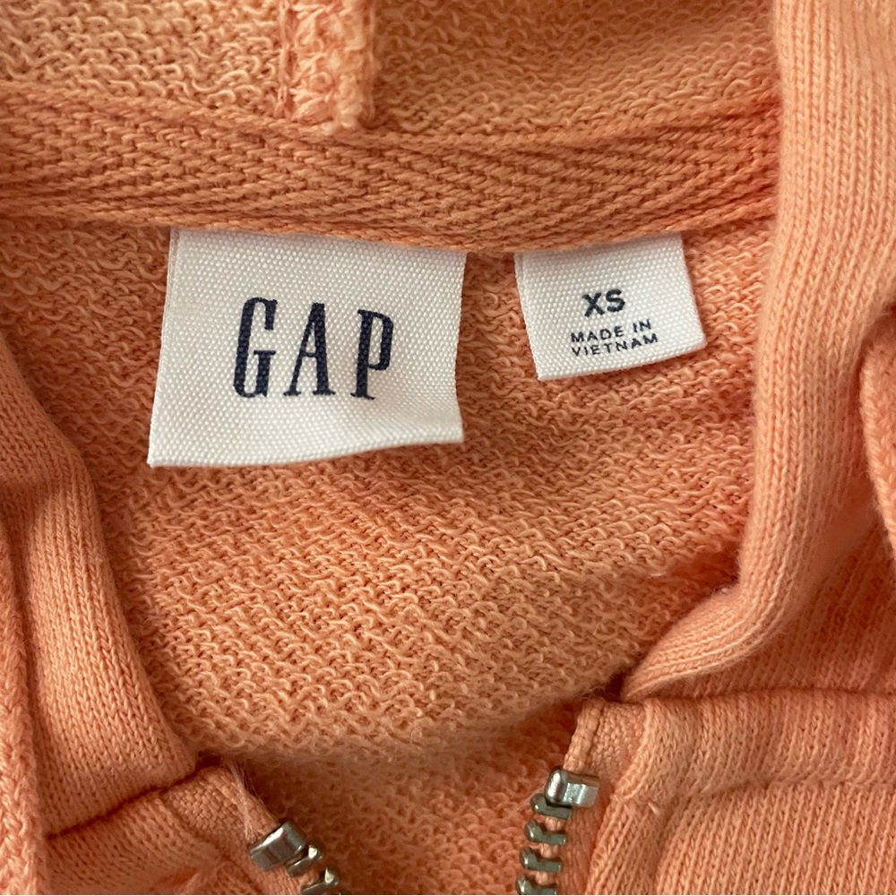 GapFit Orange 1/2 Zip Brushed Tech Jersey Hoodie Like New Size XS - Picture 5 of 8